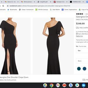 Dress the Population Georgia One Shoulder Crepe Gown